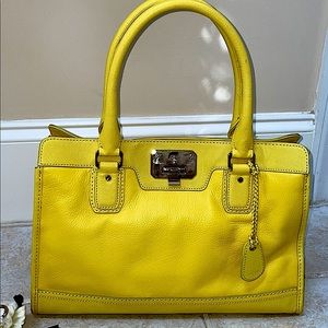 Cole Haan Yellow Leather Handbag Purse